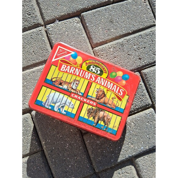 Barnum's Animals Crackers Tin Box Container 85 Anniversary Vintage Dated 1987 - Picture 1 of 4